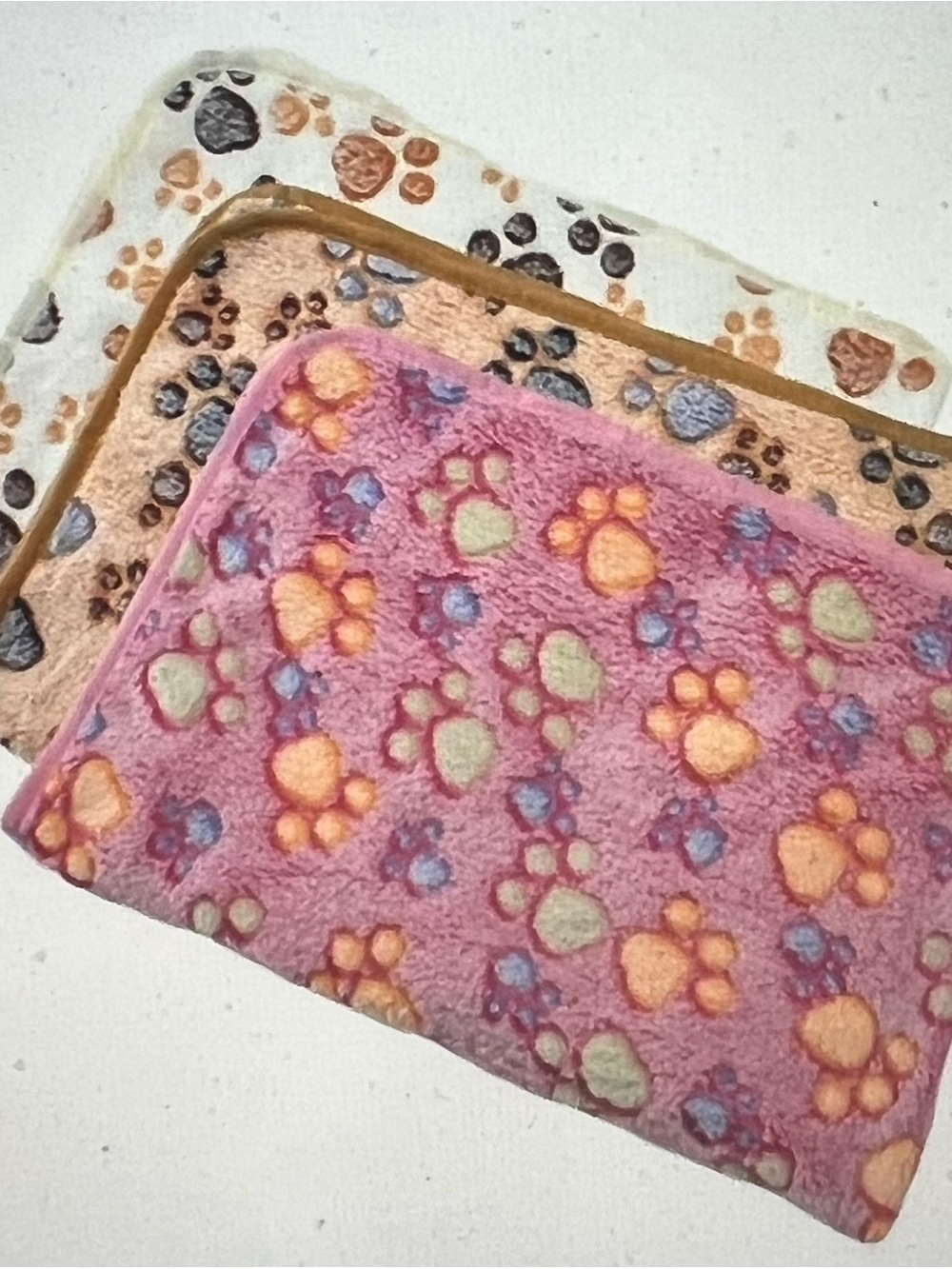 Pack of 3 Warm Pet Blanket Mats NWOT – Small Paw Print Fleece Dog & Cat Blankets - Picture 10 of 10